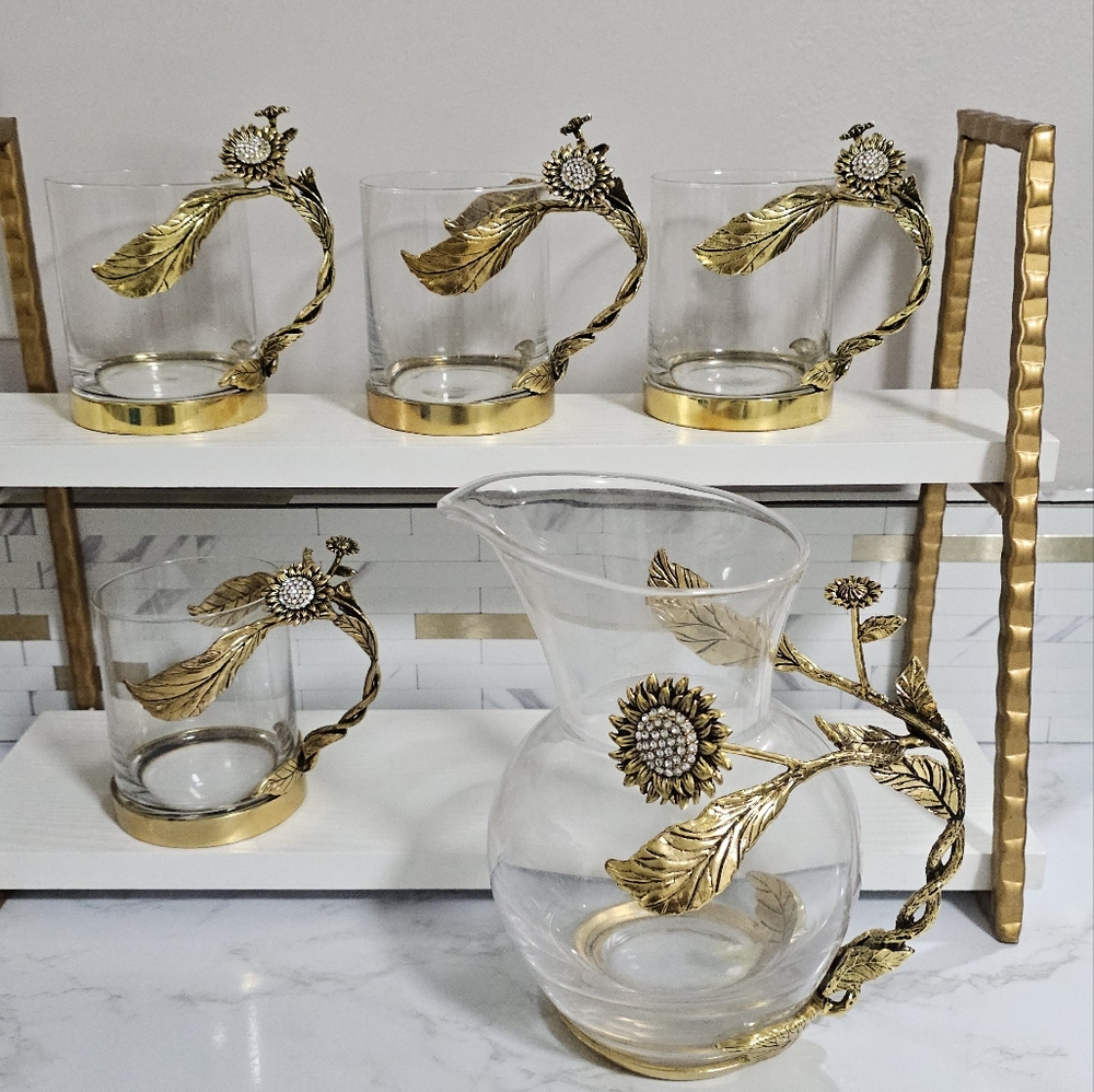 Set of pitcher and four mugs